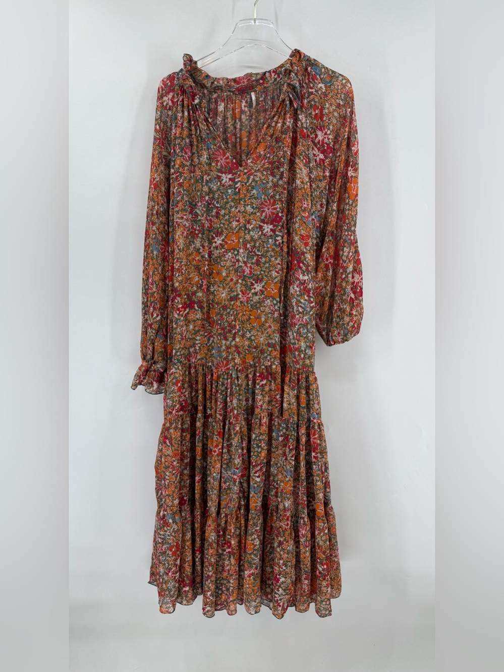 Free People Feeling Groovy Maxi Dress Size Medium Orange - Picture 3 of 7